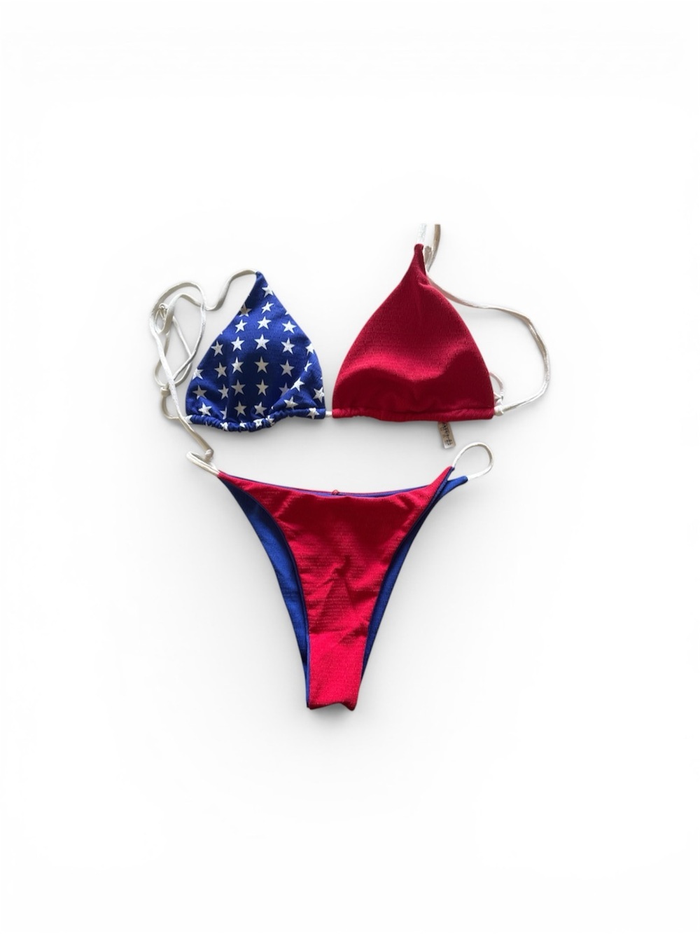 Zaful Red & Blue Star Triangle Bikini